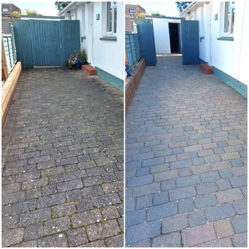  Driveway before and after pressure washing 