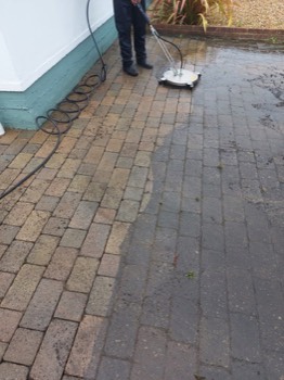  Pressure washing in progress 